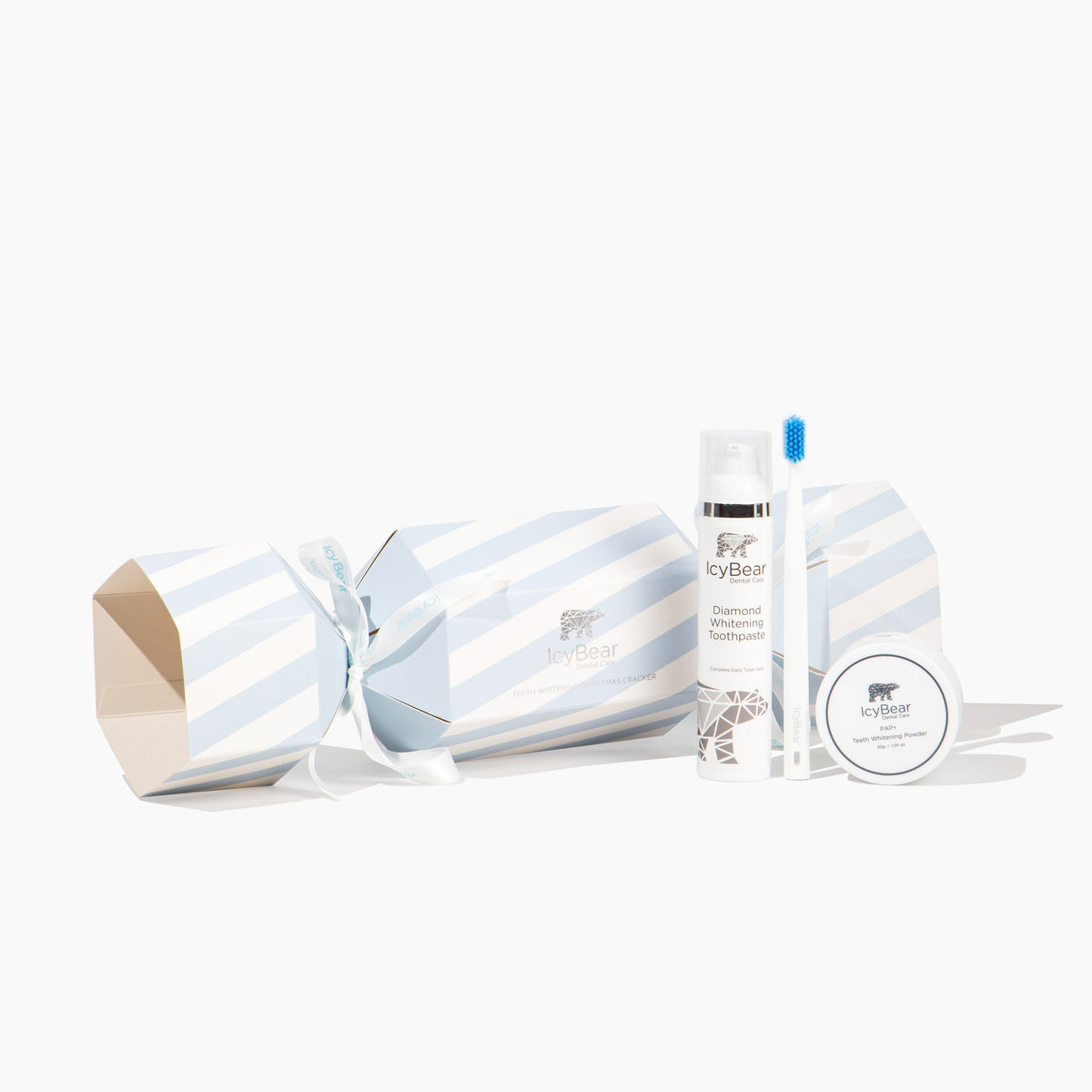 Icy Bear Teeth Whitening Christmas Cracker with Whitening Powder, Toothpaste and Manual Toothbrush