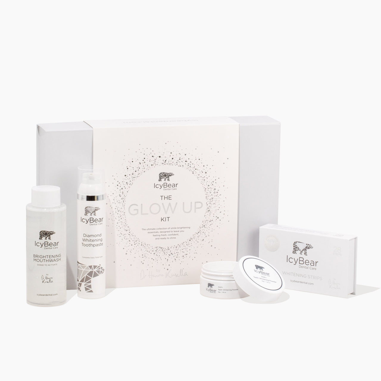 Icy Bear Dental Care Glow Up Kit on a white background.