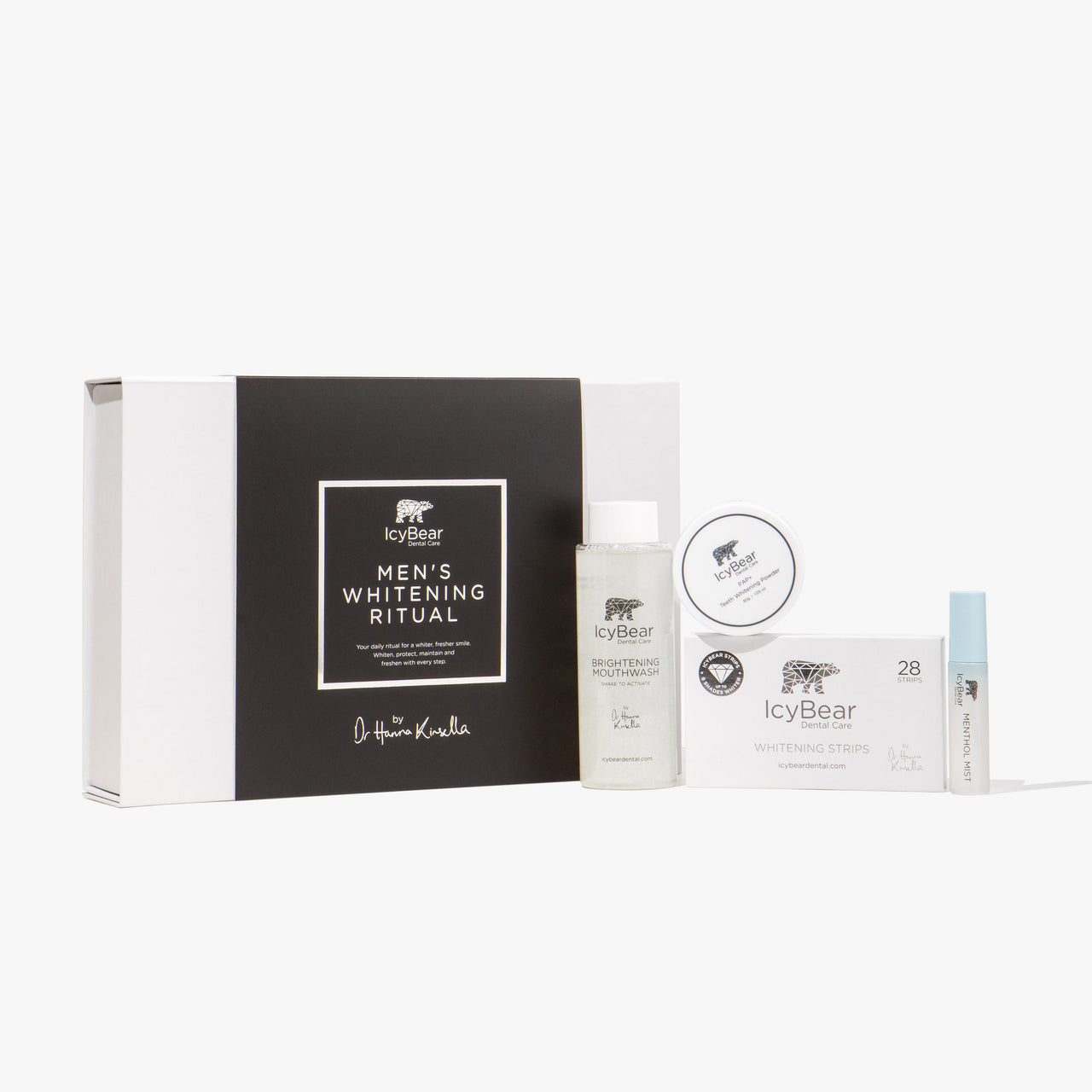 Icy Bear Dental Care Men's Whitening Ritual Kit on a white background.