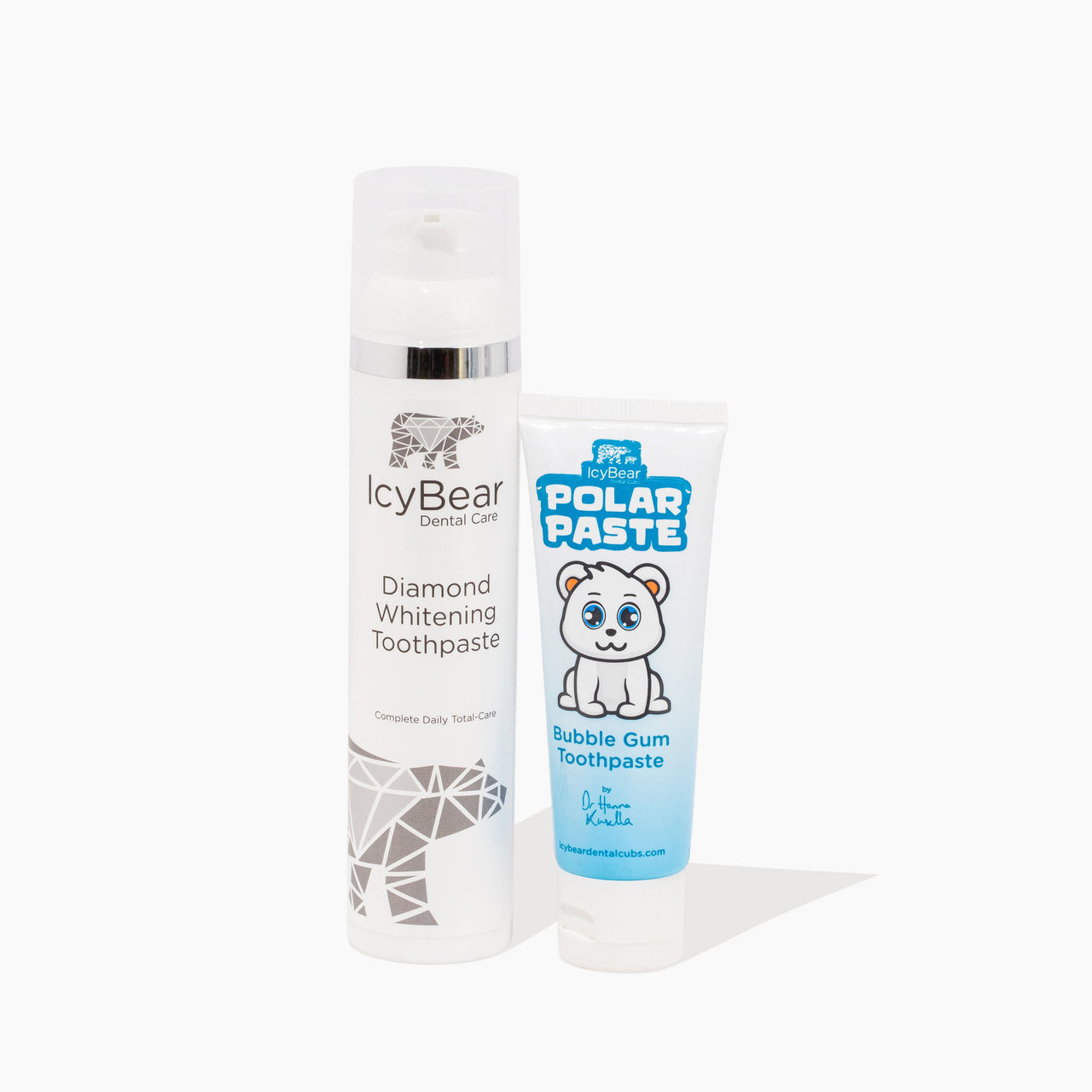 Icy Bear Dental Care Mini and Me Toothpaste Bundle on a white background.