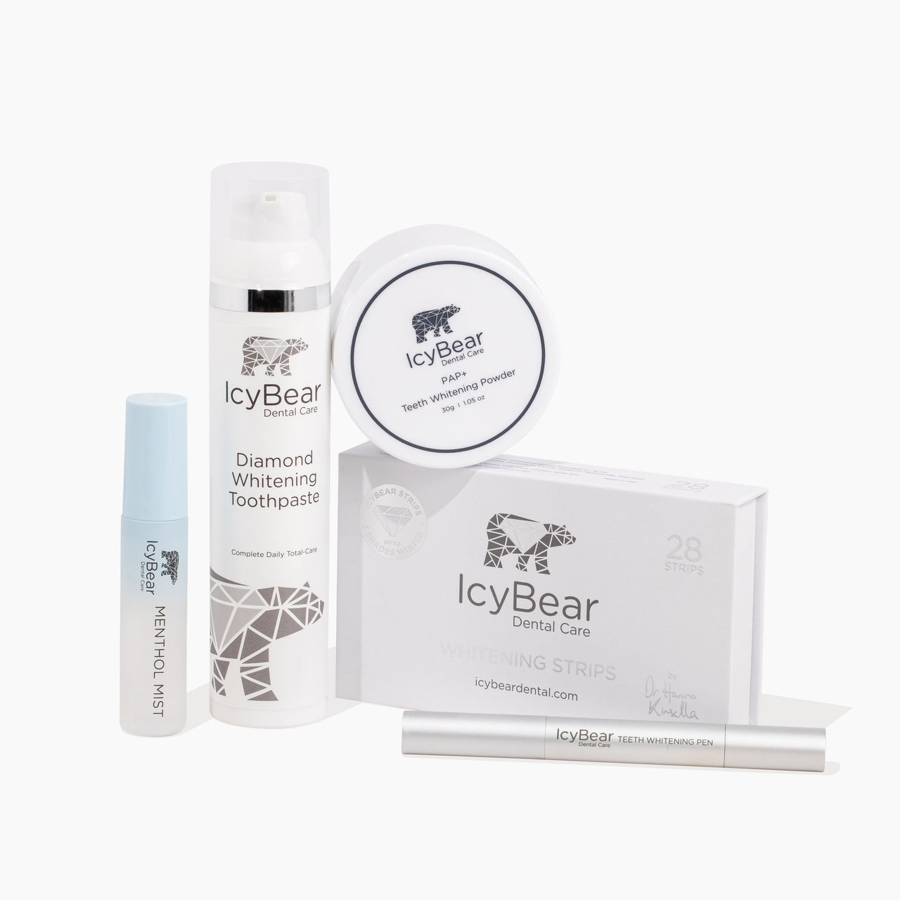 Icy Bear Dental Care Oral Care Essentials Bundle on a white background.