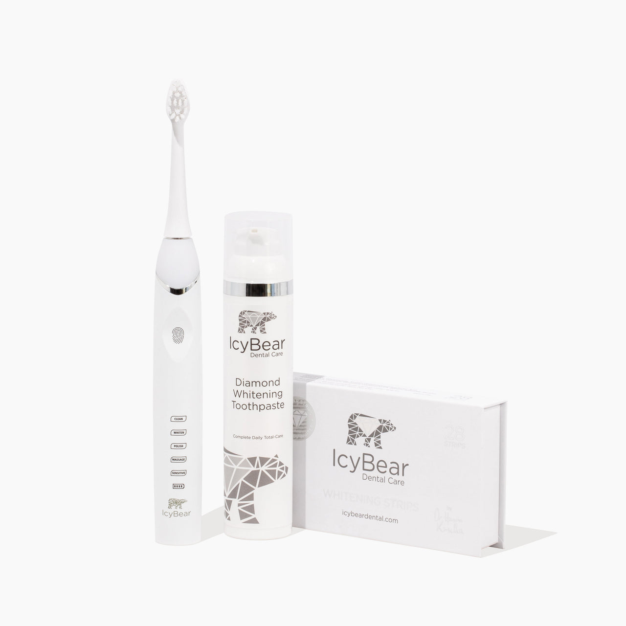 Icy Bear Dental Care Power Smile Teeth Whitening Bundle on a white background.