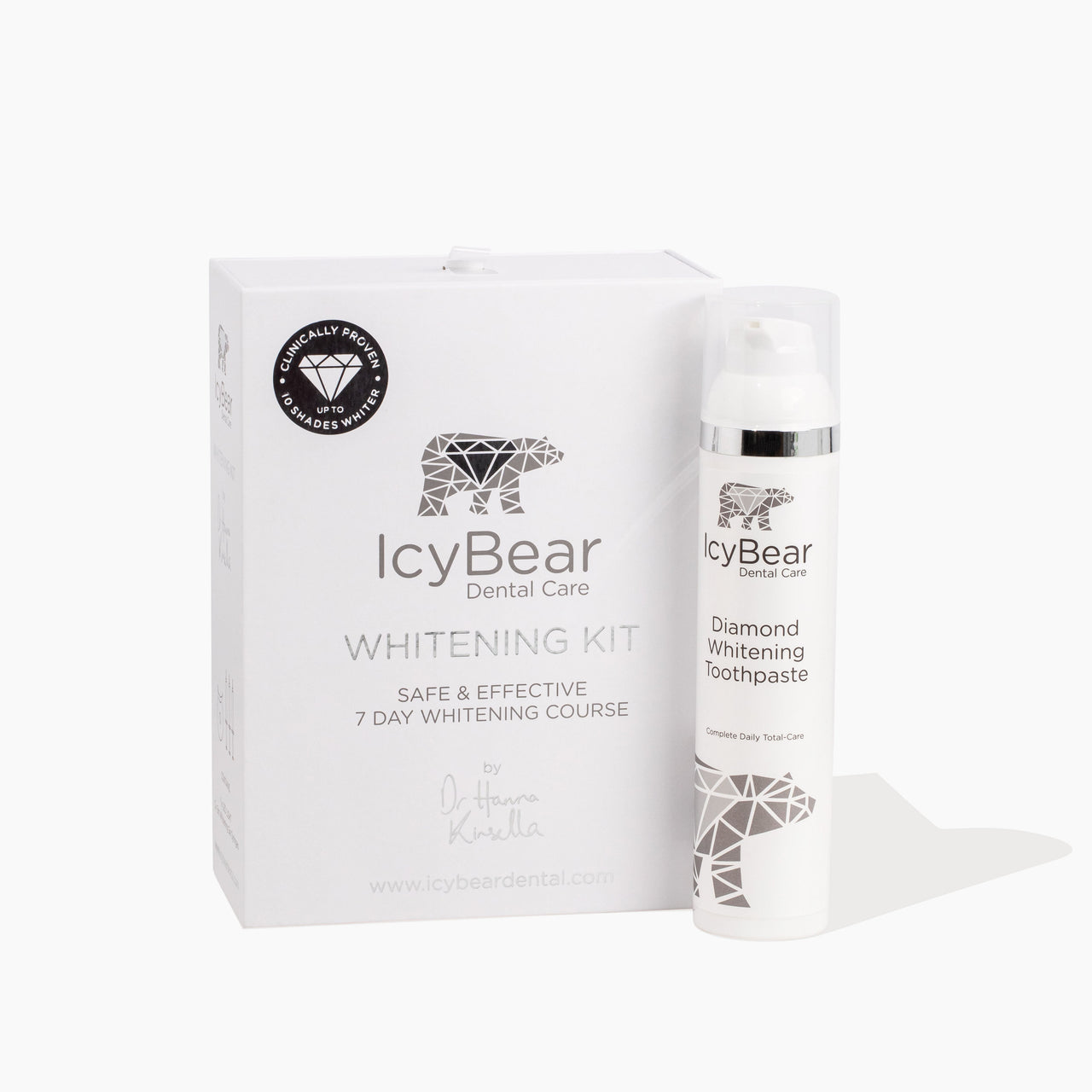 Icy Bear Dental Care Teeth Whitening Kit Duo Bundle on a white background.