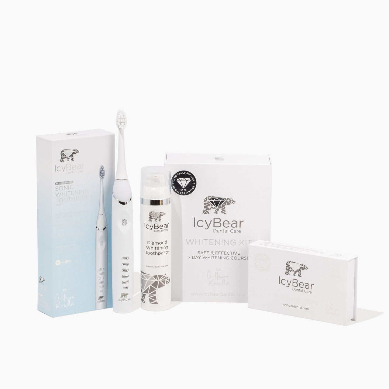 Icy Bear Dental Care Ultimate Teeth Whitening Bundle on a white background.